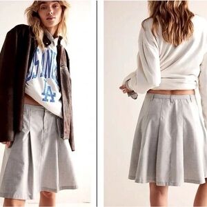 Free People We The Free Suiting Pleated Mini Skirt Size 8